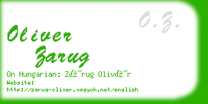 oliver zarug business card